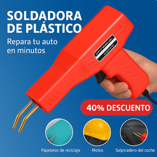 KIT SOLDADORA PARA PLÁSTICOS + 600 GRAPAS ? ¡ENVÍO GRATIS!